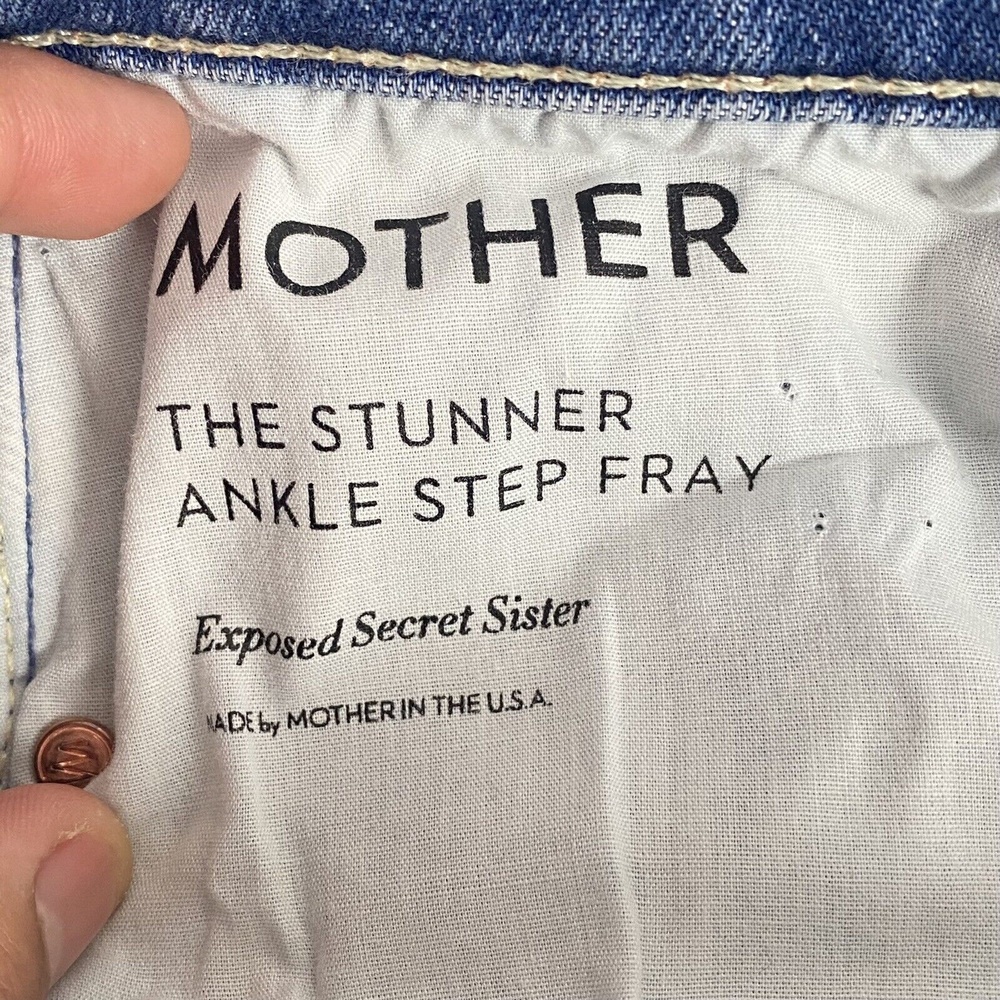 MOTHER The Stunner Zip Ankle Step Fray Exposed Secret Sister Jeans 27 Raw Hem - Picture 9 of 13